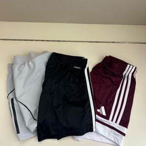 Adidas Set of Athletic Shorts in Black, Gray, and Maroon